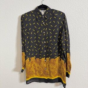 Paolo‎ Santini Women’s 100% Silk Georgette Leopard Print Blouse